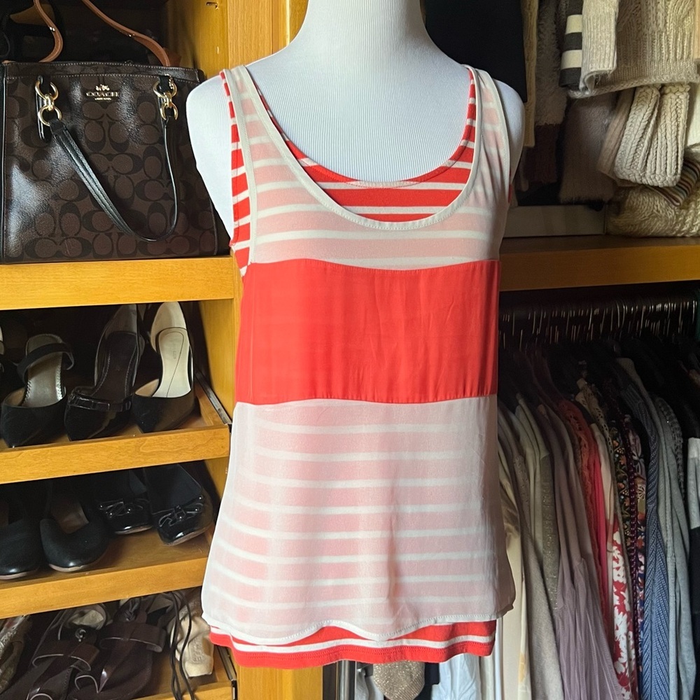 ⭐️BOGO FREE⭐️ EXPRESS coral striped double tank